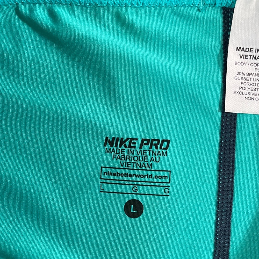 Nike Pro Teal and blue yellow Shorts size L EUC - Picture 2 of 6